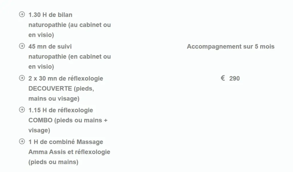 Tarif programme Bien-être au féminin